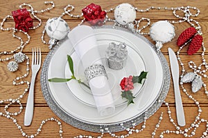 Christmas Place Setting with Decorations