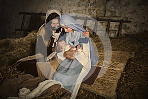 Christmas play in old barn