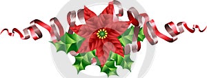 Christmas Poinsettia Holly and