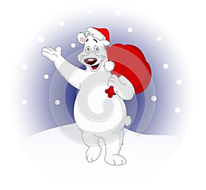 Christmas polar bear