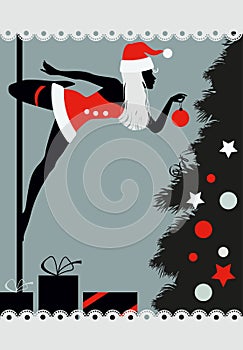 Christmas pole dancer