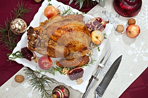 Christmas Pomegranate Glazed Roasted Turkey