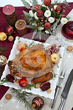 Christmas Pomegranate Glazed Roasted Turkey