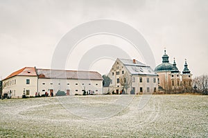 Christmas Post Office Christkindl Postamt and Cathloic Church in