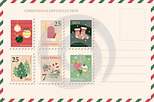 Christmas Postal Stamps Collection Letter