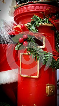 Christmas postbox for sending letters to Santa Klaus