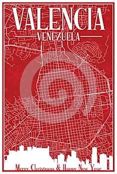 Christmas postcard of the downtown VALENCIA, VENEZUELA