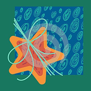 Christmas present from above flat vector illustration