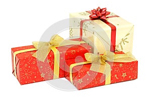 Christmas presents isolated on white