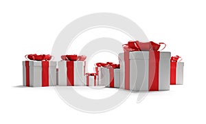 Christmas presents isolated on white background 3d-illustration