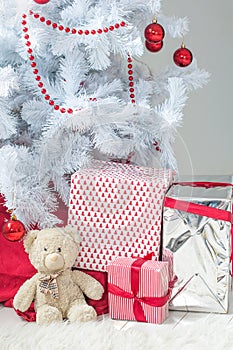 Christmas presents with Teddy bear