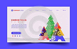 Christmas Preview Mock Up website with Flat Color Concept