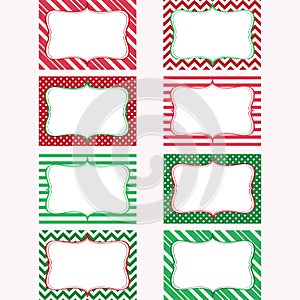 Christmas Printable Labels Set. Tags, Photo Frame