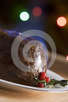 Christmas Pudding with a Brandy Flamb