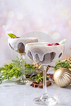 Christmas pudding sweet alcohol cocktail