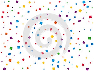 Christmas Rainbow Squares Confetti. Vector illustration.