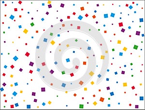 Christmas Rainbow Squares Confetti. Vector illustration.
