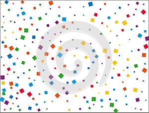 Christmas Rainbow Squares Confetti. Vector illustration.