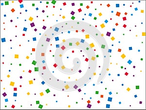 Christmas Rainbow Squares Confetti. Vector illustration.