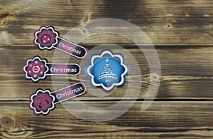 Christmas red and blue stickers