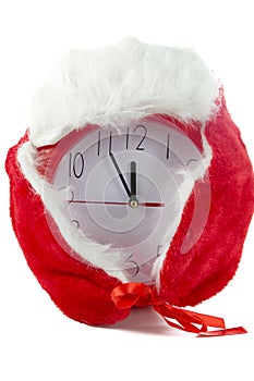 Christmas red clock on12