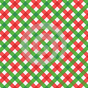 Christmas red and green gingham fabric, seamless pattern included