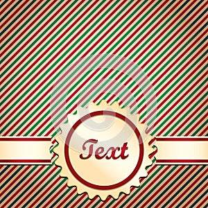Christmas red and green striped card