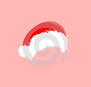 Christmas red hats icon. Santa Claus costume vector illustration. New Year photography portreit element.