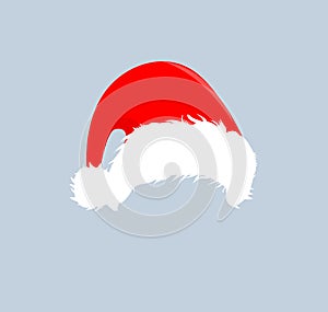 Christmas red hats icon. Santa Claus costume vector illustration. New Year photography portreit element.