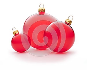 Christmas Red Ornaments Isolated