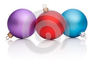 Christmas Red, Purple, Blue Baubles