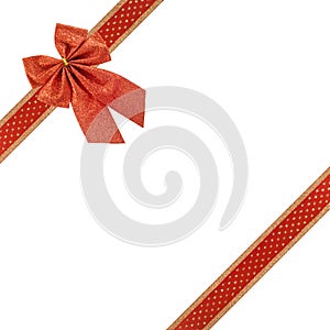Christmas red ribbon and bow