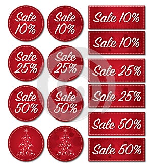 Christmas red sale tag vector