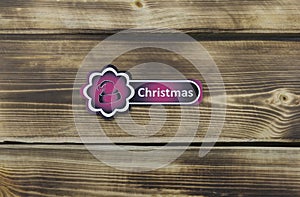 Christmas red sticker with hat