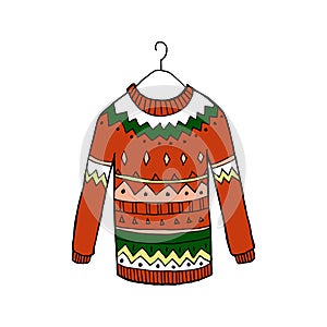 Christmas red vector sweater