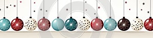 christmas red and white balls, golden balls. lights, christmas ornaments, balls, christmas ornaments, white background