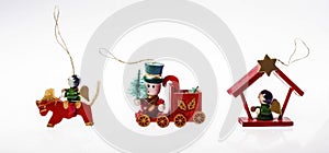 Christmas red wooden toys