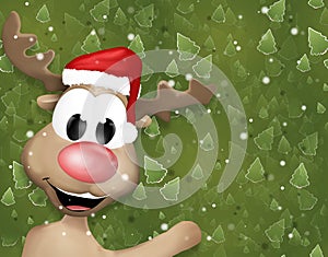 Christmas Reindeer Greeting Trees Background