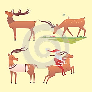 Christmas reindeer holiday mammal deer xmas celebration cute decoration winter art new year wildlife animal and santa