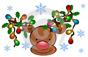 Christmas reindeer illustrations Background