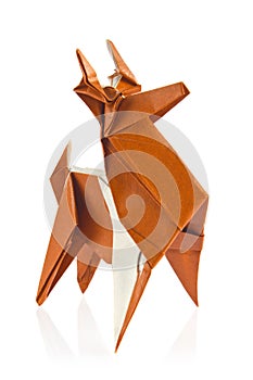 Christmas reindeer of origami