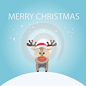 CHRISTMAS REINDEER WITH BLUE BACKGROUND photo