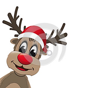 Christmas reindeer with red nose