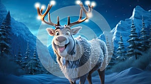 Christmas Reindeer Santa Clause Present Happy Funny Crazy Excited Animal