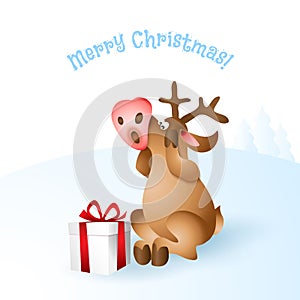 Christmas reindeer vector illustration photo