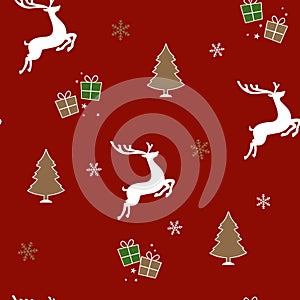 Christmas Reindeer Winter Seamless Wallpaper