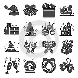 Christmas Related Icons. Vectors Set on white background