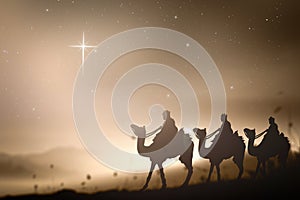 Epiphany and Christmas religious nativity concept photo