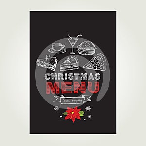 Christmas restaurant and party menu, invitation.