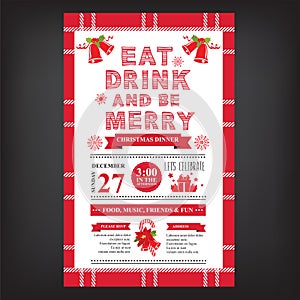 Christmas restaurant and party menu, invitation. photo